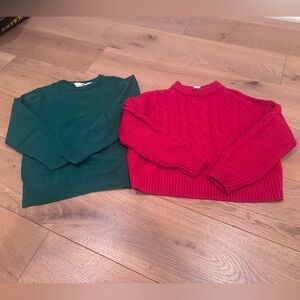 H&M + Old Navy Holiday Sweater Bundle - Vibrant Red and Green